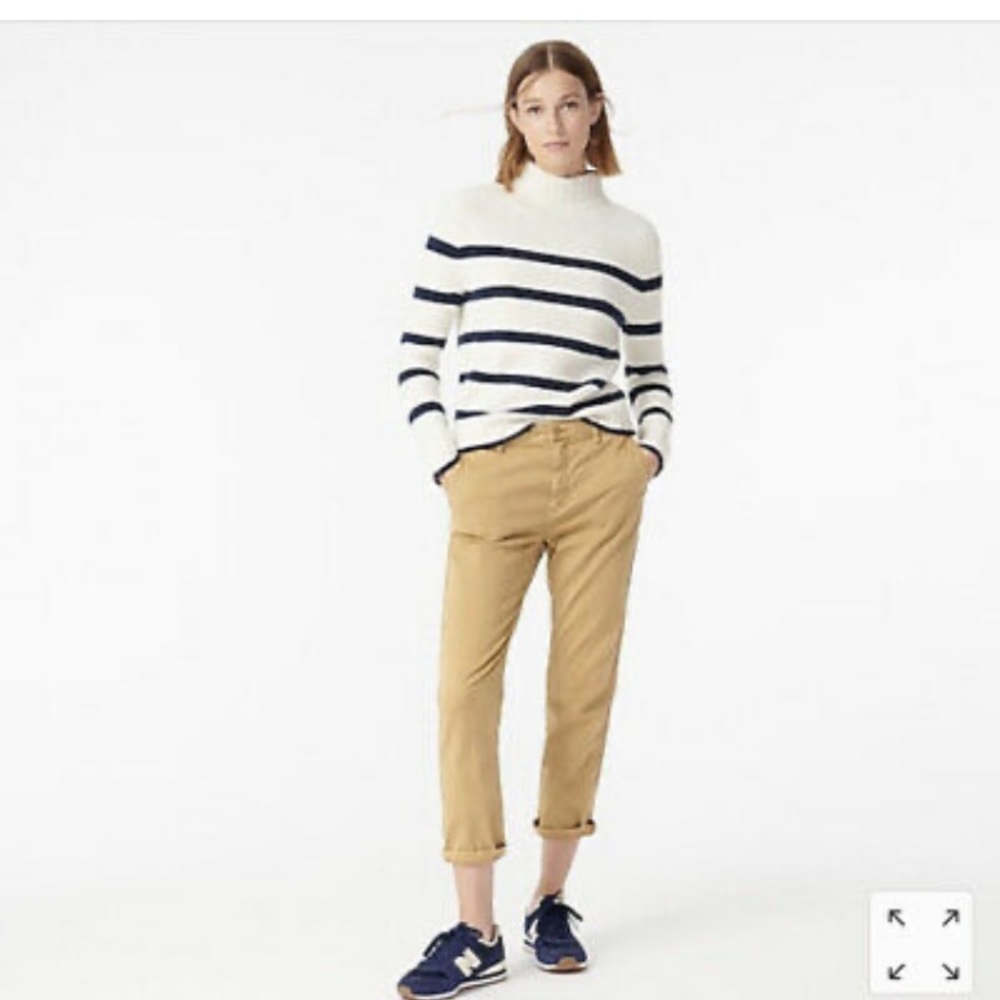 J. Crew Mockneck Sweater in Striped Supersoft Yarn